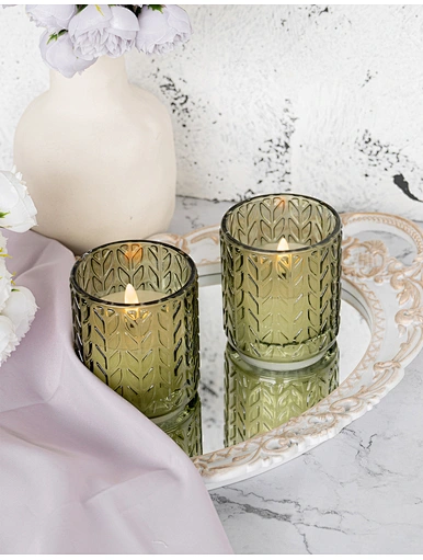 LED glass candle